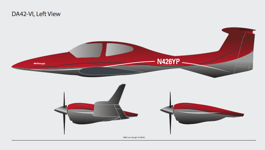 DA42-VI with full red paint scheme