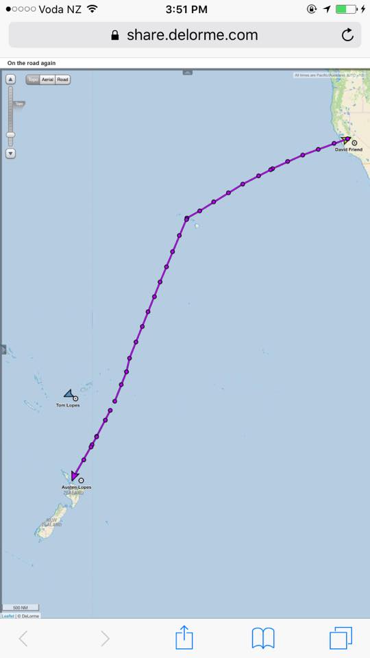 New Zealand to South America flight route